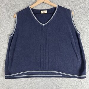 Vintage Women's 90's Y2K Sweater Vest Large Crop Striped County Seat